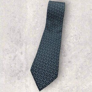 TRUSSARDI Silk Tie ITALY XL Gray Chain W:3.6" EUC